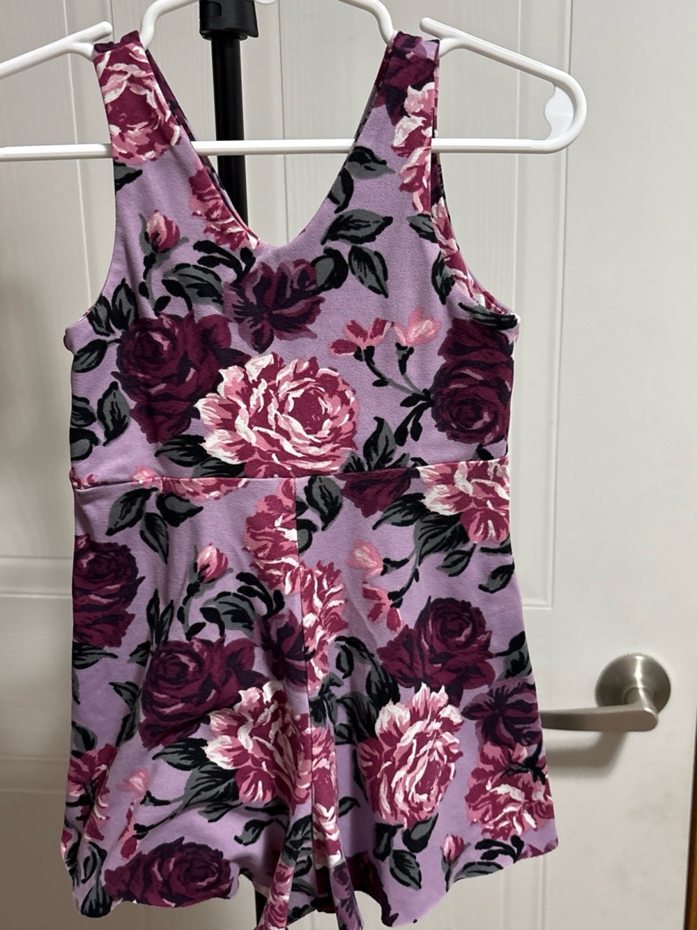 Magnolia Floral Romper in Lilac and Plum